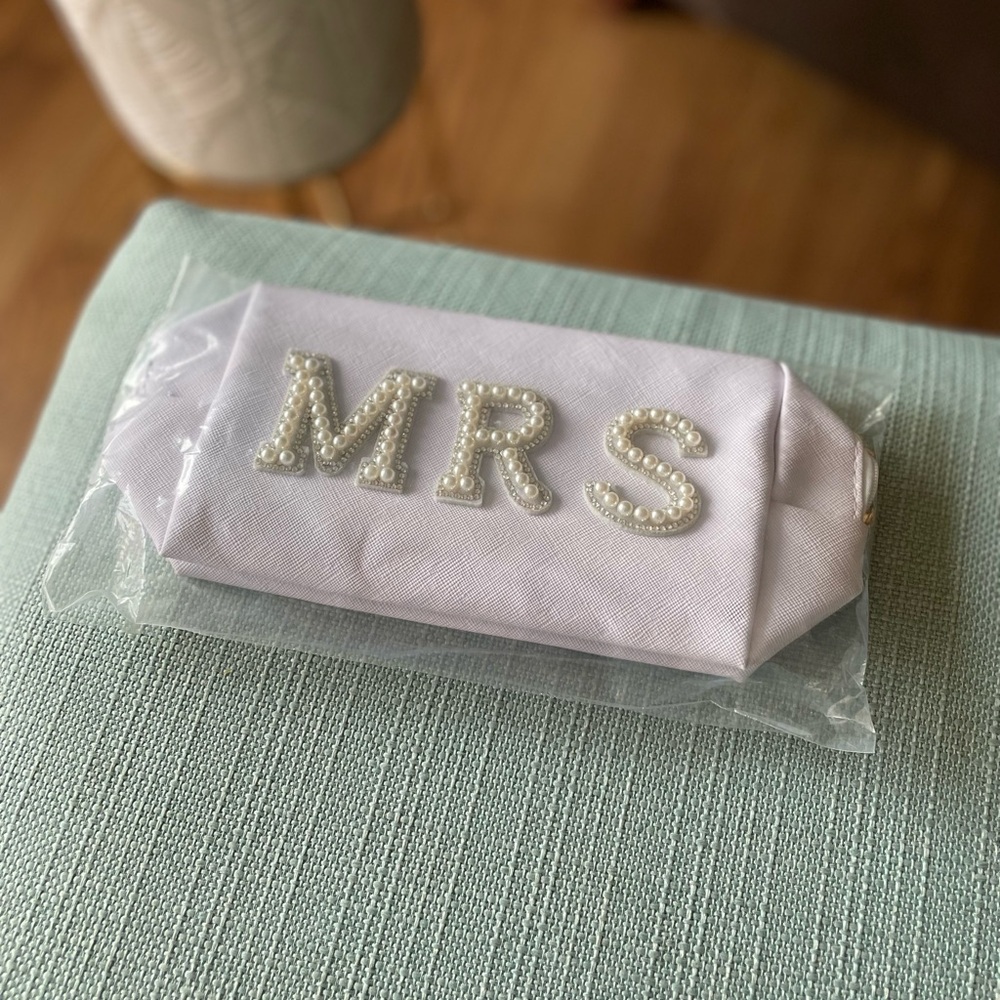 Pearl Embellished MRS Wedding Bridal Clutch